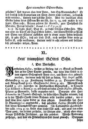 XL. Heut triumphiret GOttes Sohn.