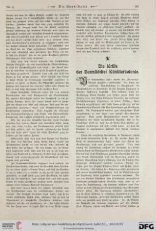 Die Krisis der Darmstädter Künstlerkolonie