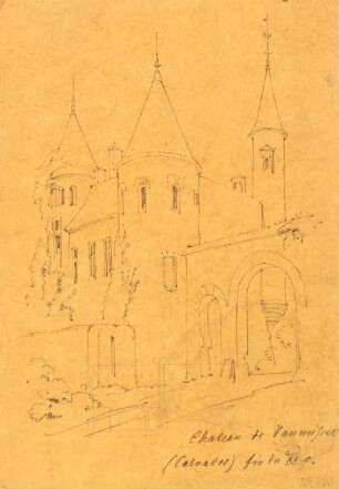 Chateau de Vau..., Calvados (?): Perspektivische Ansicht