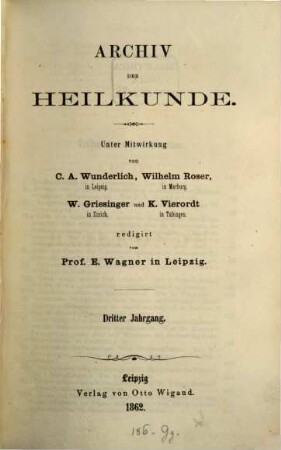 Archiv der Heilkunde. 3, 3. 1862