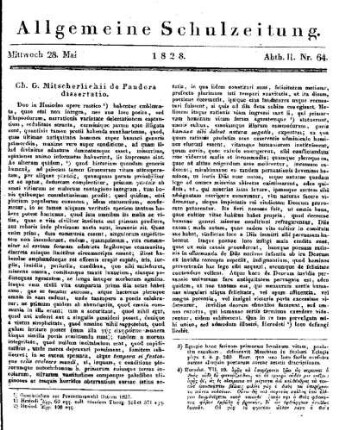 Ch. G. Mitscherlichii de Pandora dissertatio