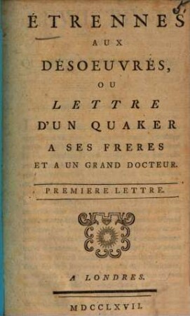 Etrennes aux Désoeuvrés