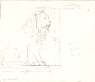 Gärtner, Friedrich von; München; Wittelsbacherpalast - Löwe (Ansicht)