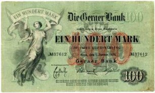 Geldschein, 100 Mark, 1.1.1874