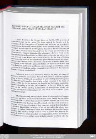 The Origins Of Ottoman Military Reform: The Nizam-I Cedid Army Of Sultan Selim III