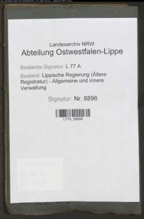 Wege-(Chaussee-)gelderhebung zu Schötmar