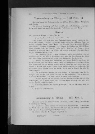 Versammlung zu Elbing. - 1433 Febr. 13.