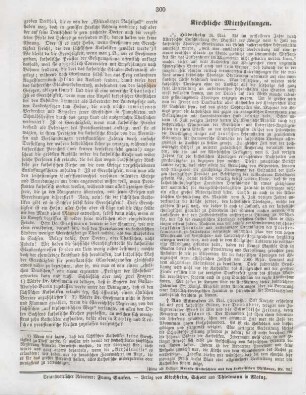 300 Kirchliche Mittheilungen
