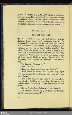 Drittes Kapitel: Begeisterung