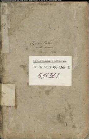 Belege zum Hypothekenbuch ("Scrinium") des Ksp. Rönsahl Bd. 3
