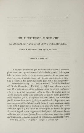 Sulle superficie algebriche le cui sezioni piane sono curve iperellittiche.