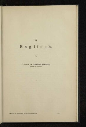 VI. Englisch.