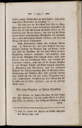 Von dem Glauben an Jesum Christum