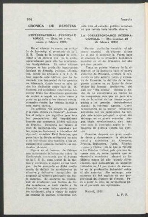 Crónica de Revistas