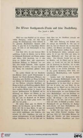 Der Wiener Kunstgewerbe-Verein und seine Ausstellung