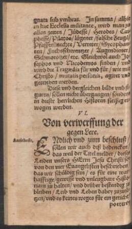 VI. Von verwerffung der gegen Lere.