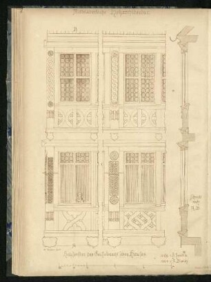 Mittelalterliche Holzarchitektur aus Rothenburg o.T.: Holzfenster des Geiselbrecht'sches Hauses