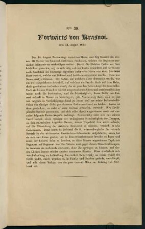 Nro. 30. Vorwärts von Krasnoi. Den 14. August 1812.