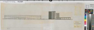 Soest (Soest) Staatliche Ingenieurschule für Maschinenwesen Südansicht 1967 1 : 200 30 x 102 Zeichnung Staatshochbauamt Soest