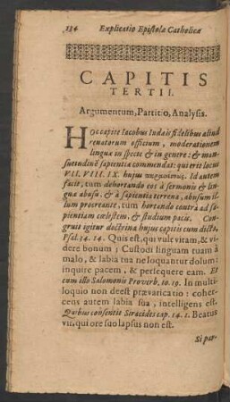 Capitis Tertii. Argumentum, Partitio, Analysis.