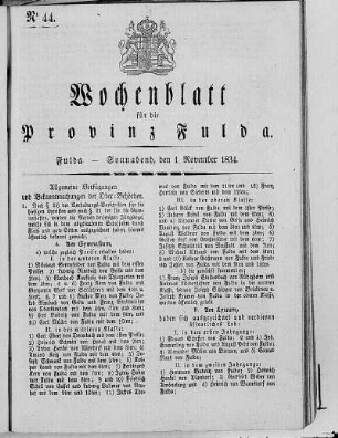Nr. 44, Ausgabe vom 1. November 1834