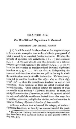 Chapter XIV. On Conditional Equations in General.