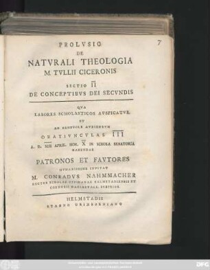 Sectio 2: De Conceptibvs Dei Secvndis