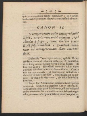 Canon II. Si integer vocum valor incongrui quid infert ...