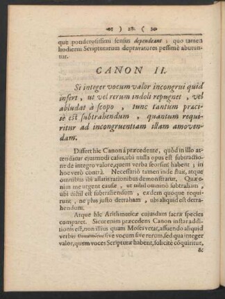Canon II. Si integer vocum valor incongrui quid infert ...