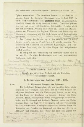 Zweiter Abschnitt. Von 1815-1871. Kämpfe um bürgerliche Freiheit und die Gestaltung nationaler Staaten
