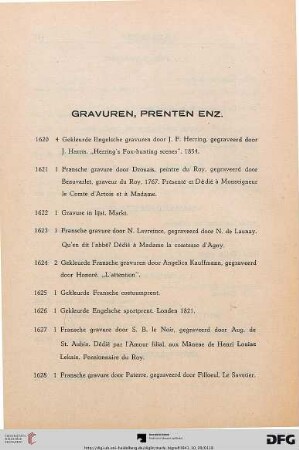 Gravuren, Prenten enz (Nr. 1620-1649)