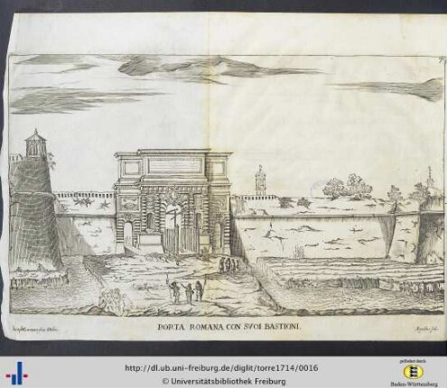 Porta Romana Con Suoi Bastioni.