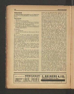 Niederschrift des außerordentlichen Verbandstages am 18. August 1933, um 9.30 Uhr im Gewerkschaftshaus, Besenbinderhof 56. (Gekürzt.)
