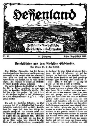 Nr. 15, Erstes August-Heft 1910