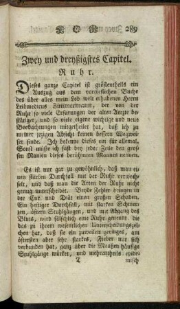 Zwey und dreyßigstes Capitel. Ruhr.