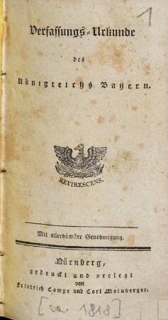 Verfassungs-Urkunde des Königreichs Bayern