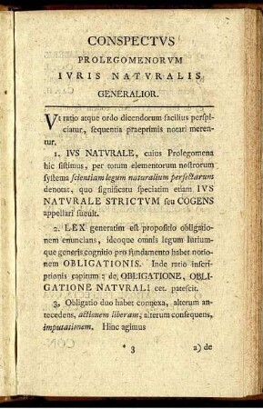 Conspectus Prolegomenorum Iuris Naturalis Generalior.