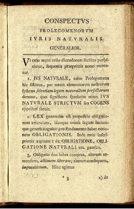 Conspectus Prolegomenorum Iuris Naturalis Generalior.