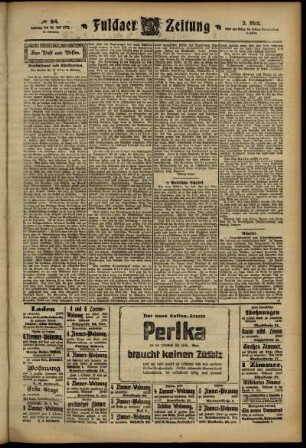 Dritte Ausgabe vom Samstag, den 20. Juli 1912.