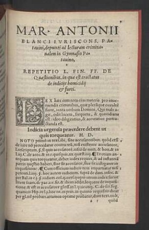 Repetitio L. Fin. FF. de quaestionibus