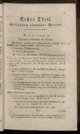 Erster Theil. Erklärung einzelner Wörter.