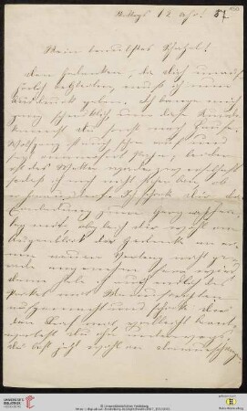 Heid. Hs. 3487,150: Brief von Marie Luise Gothein an Eberhard Gothein