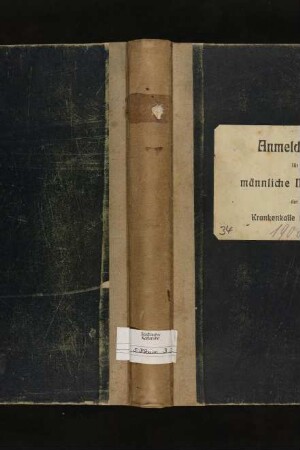 Anmeldebuch für männliche Mitglieder der Krankenkasse Beiertheim