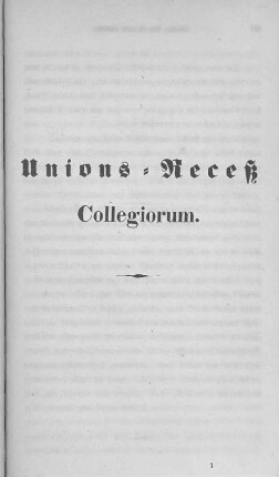 Unions-Receß Collegiorum.