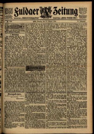 Erste Ausgabe vom Montag, den 31. Oktober 1904.