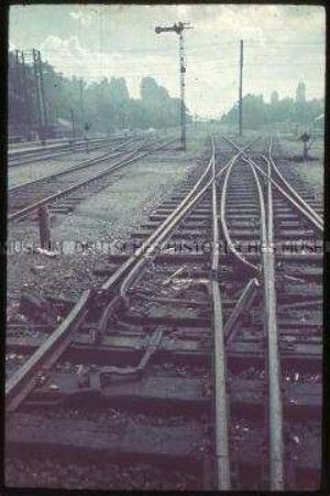 Zerstörte Bahngleise