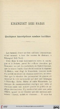 Sér. 5: Khanguet sidi Nadji : quelques inscriptions arabes inédites