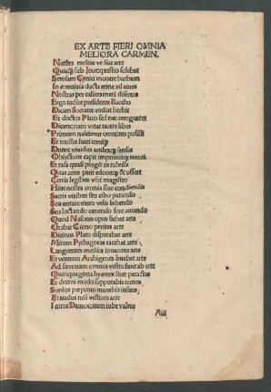 Ex Arte Fieri Omnia Meliora Carmen.