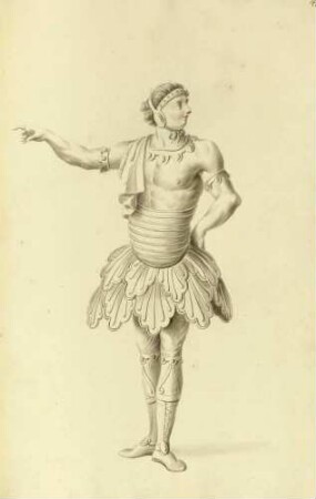 Atleti Lottatori (Kostüm für die Athleten; aus dem Vestiarium der Oper "Olimpiade", aufgeführt am 16. Februar 1756 in Dresden)