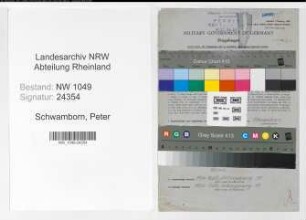 Entnazifizierung Peter Schwamborn , geb. 15.07.1901 (Kaufmann)